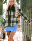 Emma Snap Colorblock Plaid Shacket
