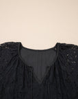 Lace Overlay Tassel Tie Short Sleeve Maxi Dress