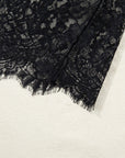 Solid Lace Patchwork Short Sleeve Maxi Dress