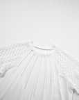 Seamed Detail Contrast Lace Raglan Sleeve Tee