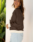 Flower Patchwork Raw Edge Drop Shoulder Top