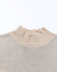 Leopard Mock Neck Side Slit Sweater