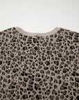 Plus Size Leopard Textured Short Sleeve T-Shirt