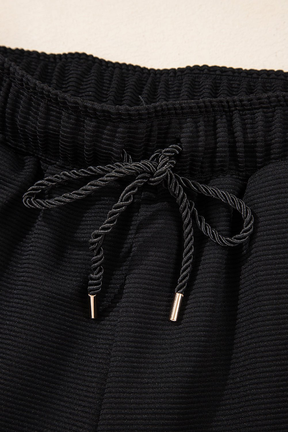 Textured Half-Zip Top &amp; Drawstring Shorts Set