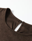 Solid Lantern Sleeve Tiered Mini Dress