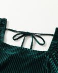 Velvet Tie-Back Square Neck Babydoll Dress