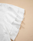 Solid Layered Ruffle Short Sleeve Round Neck Top