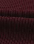 Solid Ribbed Knit Patch Pocket Short Sleeve Sweater
