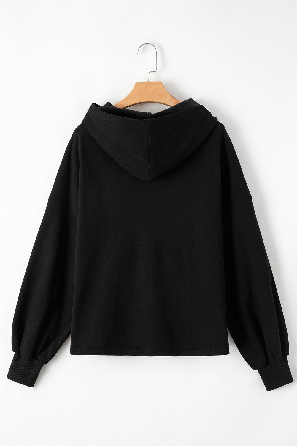 Kate Fleece Lined Half Zipper Kangaroo Pockets Loose Hoodie