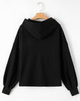 Kate Fleece Lined Half Zipper Kangaroo Pockets Loose Hoodie