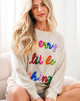 Sylevi Graphic Ribbed Loose Sweatshirt