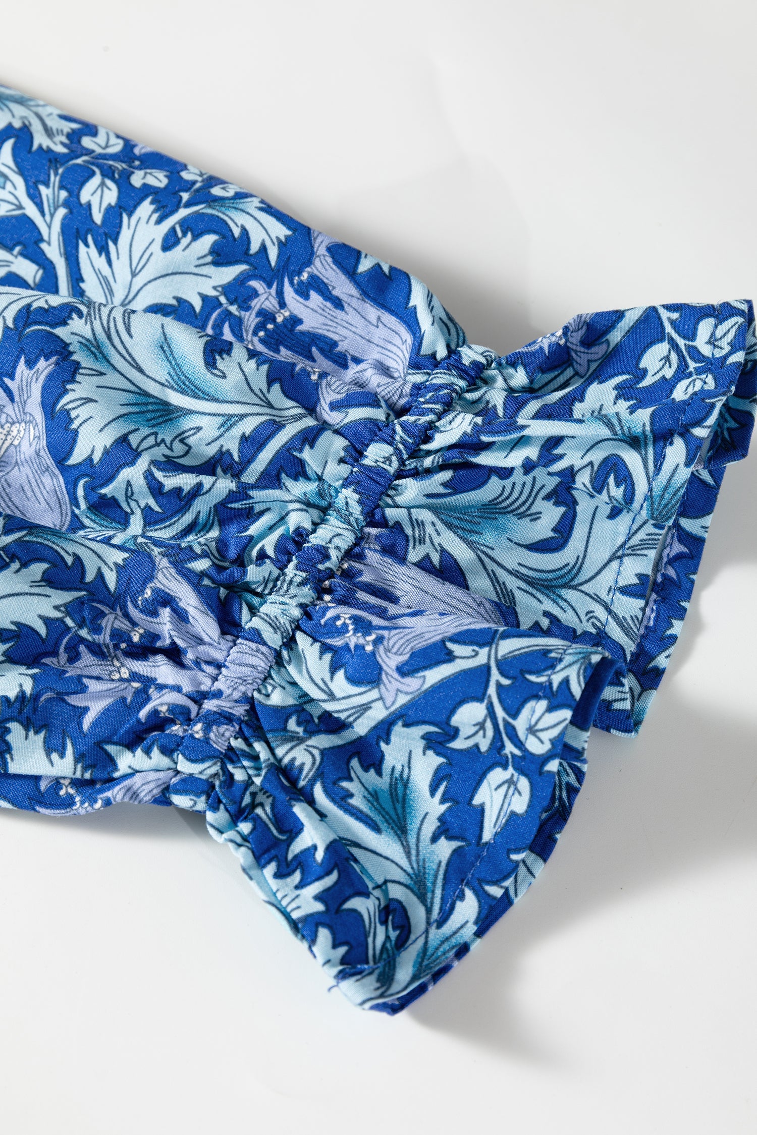Floral Frilled V-Neck 3/4 Sleeve Midi Dress