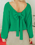 Raven Backless Bubble Sleeve Sweater