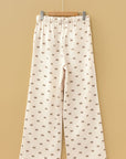 Bow Corduroy Drawstring Elastic Waist Pants