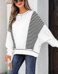 Clare Contrast Stitching Oversize Sweatshirt