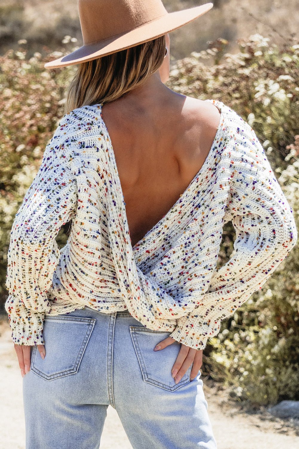 Scarlett Confetti Reversible Twist Sweater