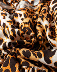 Leopard Short Puff Sleeve Babydoll Top