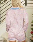 Ariel Shorts Pajama Set Long Sleeve Top