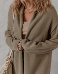Solid Textured Knit Open-Front Sweater Cardigan