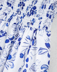 Floral Square Neck Bubble Sleeve Maxi Dress