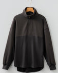 Waffle Knit Patchwork Half-Zip Sweatshirt