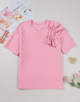 Bow Applique Short Sleeve T-Shirt