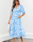 Shannon Floral V Neck Long Dress
