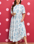 Plus Size Floral Paisley Tiered Maxi Dress