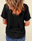 Solid Short Sleeve Crew Neck Tee