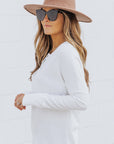 Harper Waffle Knit Henley Top