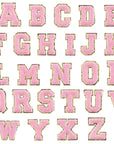 Pink Self Adhesive Chenille Letters Patches