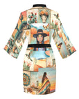 Baha Ranch Colores de Mexico Pictures of the Southwest Satin Kimono Sleeve Robe