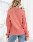 Pumpkin Embroidered Thanksgiving Holiday Sweater