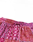 Paisley Ruffle Tiered Pocketed Maxi Skirt