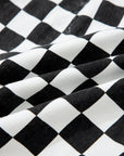 Checker Denim Pocketed Overlap Skort