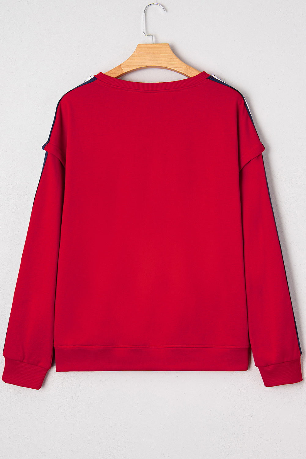 Seramya Striped Detail Varsity Sweatshirt