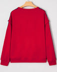 Seramya Striped Detail Varsity Sweatshirt
