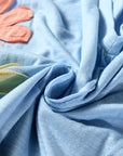 Flower Patch Exposed Seam 3/4 Sleeve T-Shirt