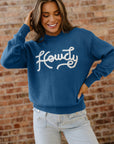 Western Howdy Embroidered Crewneck Sweater