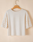 Sylvia Pearled Puff Sleeve Loose Top