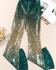 Sequin Gradient High Waist Flared Pants