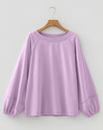 Solid Raw Seam Patchwork Baggy Sweatshirt