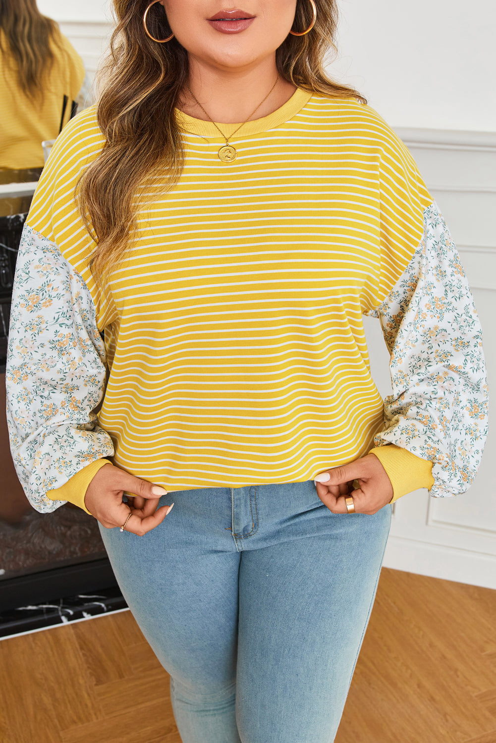 Evelyn Sleeve Patchwork Loose Top