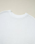 Solid Short Sleeve Side Slit Sweater Tee