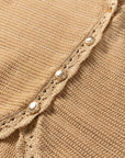 Boho Solid Eyelet Trim Buttoned Sweater Vest