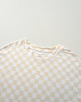 Checker Long Sleeve Top and Pants Lounge Set