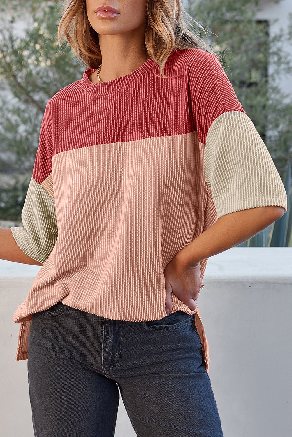 Guinevere Slits Half Sleeve Top