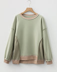 Maelynn Waffle Patchwork Oversize Sweatshirt