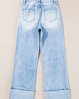 Saige Wash Distressed Straight Jeans