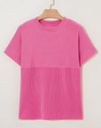 Madison Plain Corded Knit Mock Neck Top